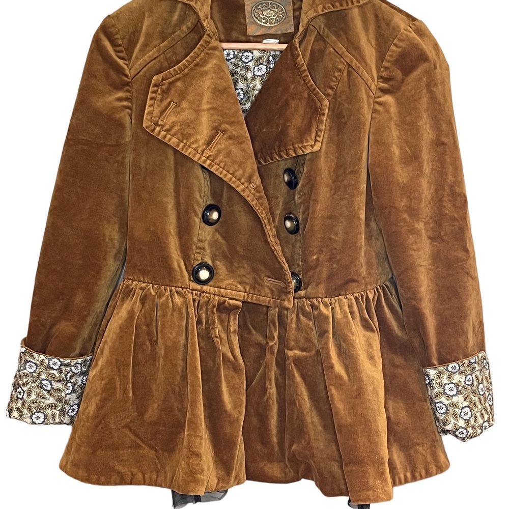 Anthropologie Idra Velvet Peplum Skirted Jacket, Sz 0
